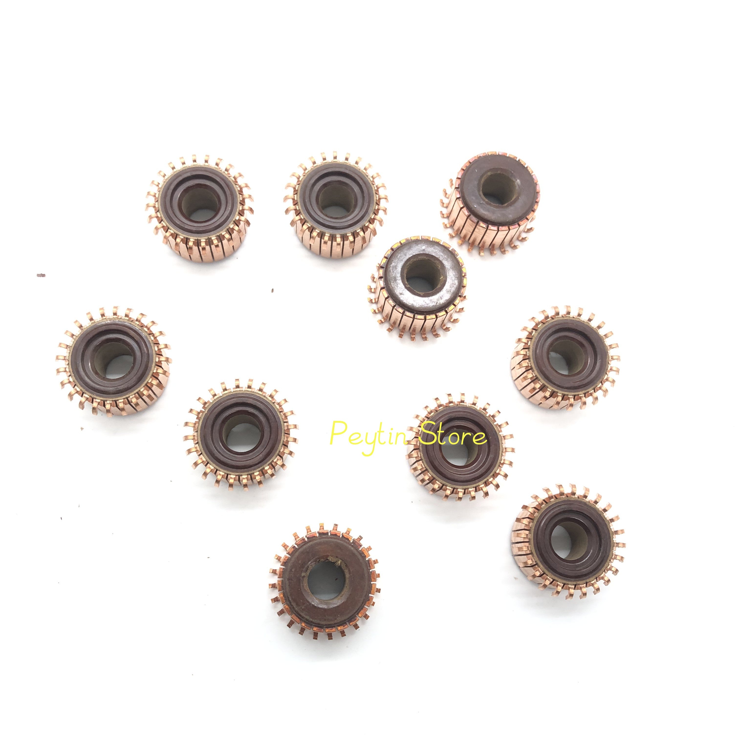 10Pcs 10x15x25.5mm 24P Hook Type Copper Bars Electric Motor Commutator